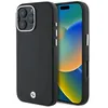 Image de Coque téléphone - BMW - iPhone 16 Pro - Cuir noir - Métal - MagSafe