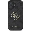 Image de Coque Pour Iphone 16 Avec Monogramme Et Logo 4g En Métal Gris Foncé Guess