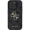 Image de Coque Pour Iphone 16 Pro Avec Monogramme Et Logo 4g En Métal Gris Foncé Guess
