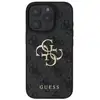 Image de Coque pour iphone 16 pro avec monogramme et logo 4g en métal guess gris foncé GUHCP16L4GMGGR