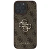 Image de Coque Pour Iphone 16 Pro Avec Monogramme Et Logo 4g En Métal Marron Foncé Guess