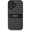 Image de Coque Pour Iphone 16 Édition Repeat Pattern Tonal Stripe Avec Logo Métallisé Noir Dkny