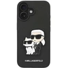 Image de Coque Pour Iphone 16 Design Karl Et Choupette Avec Finition Saffiano Grainée Noir Karl Lagerfeld