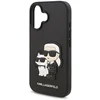Image de Coque Pour Iphone 16 Plus Design Saffiano Karl Et Choupette Noir Karl Lagerfeld