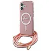 Image de Coque Guess IML Crossbody Cord Script MagSafe avec cordon pour iPhone 16 - Pink