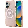Image de Coque Guess IML Metal Glitter 4G Circle Triangle MagSafe pour iPhone 16 - Pink