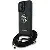Image de Étui bandoulière Guess 4G avec grand logo et cordon pour iPhone 16 (noir)