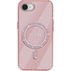 Image de Coque Magsafe Pour Iphone 16e Fine Anneau Pailleté Coins Renforcés Rose Clair Guess