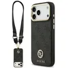 Image de Coque Guess 4G Strass Logo MagSafe avec lanière pour iPhone 17 Pro Max - Black