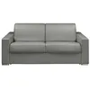 Image de Canapé 3 places convertible express en simili gris - Couchage 140 cm - Matelas 22 cm avec mémoire de forme CALITO