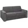 Image de Canapé 3 places convertible express en velours anthracite - Couchage 140 cm - Matelas 22 cm avec mémoire de forme CALITO