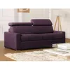 Image de Canapé 3 places convertible express en tissu violet - couchage lattes larges 140 cm - Matelas 22 cm avec mémoire de forme VIZIR