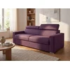 Image de Canapé 4 places convertible express en tissu violet - couchage lattes larges 160 cm - Matelas 22 cm avec mémoire de forme VIZIR