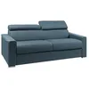 Image de Canapé 4 places convertible express en tissu bleu - couchage lattes larges 160 cm - Matelas 22 cm avec mémoire de forme VIZIR