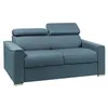 Image de Canapé 2 places convertible express en tissu bleu - couchage 120 cm - Matelas 22 cm avec mémoire de forme VIZIR
