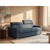Image de Canapé 3 places convertible express en tissu bleu - couchage 140 cm - Matelas 22 cm avec mémoire de forme VIZIR