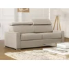 Image de Canapé 4 places convertible express en tissu beige - couchage 160 cm - Matelas 22 cm avec mémoire de forme VIZIR