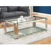Image de Table basse en verre trempé et acier inoxydable - Chromé - NOMELANO