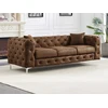 Image de Canapé 3 places chesterfield en microfibre aspect cuir vieilli EDWINA