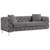 Image de Canapé 3 places chesterfield en velours anthracite EDWINA