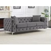Image de Canapé 3 places chesterfield en velours anthracite EDWINA