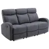 Image de Canapé 3 places relax en tissu gris EVELYN