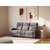 Image de Canapé 3 places relax en tissu gris EVELYN