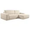Image de Canapé dangle convertible en tissu bouclette beige AMELIA - Angle droit