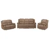 Image de Canapés 3 places 2 places et un fauteuil relax en microfibre HERNANI - Taupe