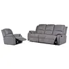 Image de Canapé 3 places et un fauteuil relax en microfibre HERNANI - Gris
