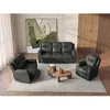Image de Canapés 3 places 2 places et un fauteuil relax EVASION en cuir - Gris