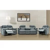 Image de Canapés 3 places 2 places et un fauteuil relax EVASION en cuir - Gris