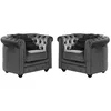 Image de Lot de 2 Fauteuils CHESTERFIELD - Velours anthracite