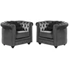 Image de Lot de 2 Fauteuils CHESTERFIELD - Velours anthracite