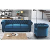 Image de Canapé 3 places et fauteuil CHESTERFIELD - Velours bleu canard