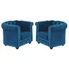 Image de Lot de 2 Fauteuils CHESTERFIELD - Velours bleu canard