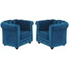 Image de Lot de 2 Fauteuils CHESTERFIELD - Velours bleu canard