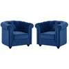 Image de Lot de 2 Fauteuils CHESTERFIELD - Velours bleu roi