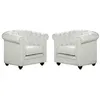 Image de Lot de 2 Fauteuils CHESTERFIELD - Simili Blanc