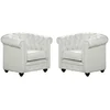 Image de Lot de 2 Fauteuils CHESTERFIELD - Simili Blanc