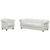 Image de Canapé 3 places et fauteuil CHESTERFIELD - Simili Blanc