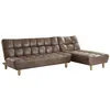 Image de Canapé modulable convertible en microfibre vieillie ESTEBAN - Marron vintage