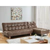 Image de Canapé modulable convertible en microfibre vieillie ESTEBAN - Marron vintage