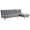 Image de Canapé modulable convertible en tissu gris ESTEBAN
