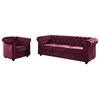 Image de Canapé 3 places et fauteuil CHESTERFIELD - velours pourpre