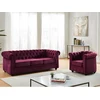 Image de Canapé 3 places et fauteuil CHESTERFIELD - velours pourpre