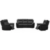 Image de Canapés 3 places 2 places et un fauteuil relax en cuir de buffle PAKITA - Noir