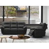 Image de Canapé 3 places et un fauteuil relax en cuir de buffle PAKITA - Noir