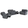 Image de Canapés 3 places 2 places et un fauteuil relax en tissu TOLZANO - Anthracite