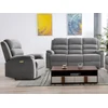 Image de Canapé 3 places et fauteuil relax électrique en tissu gris NEVERS